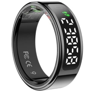 Anillo Inteligente Leotec Kör Mau Smart Ring Talla 9/ Ø19.1mm/ Notificaciones/ Frecuencia Cardíaca/ Negro
